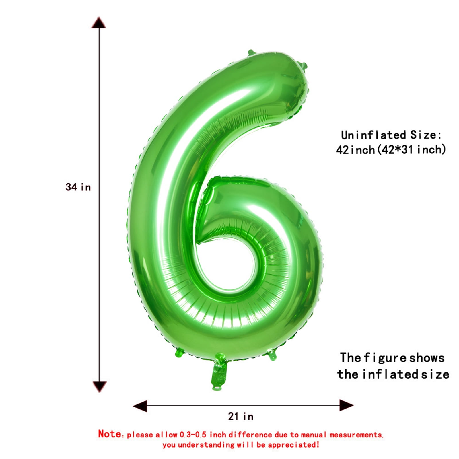 Giant Green Number '3' Mylar Foil Balloon - 40 Inches, Self-Sealing, For Birthday Party Decor