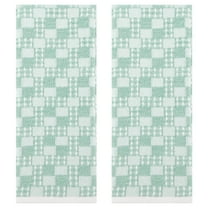 Unique Bargains Waffle Hand Towels Set of 2 Green 13" x 28"
