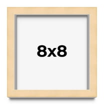8x8 Frame Beige Real Wood Picture Frame Width 0.75 inches | Interior Frame Depth 0.5 inches |