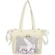 thumbnail image 1 of LHSHID Cute Ribbon Japanese Ita Bag Large Tote Crossbody Bag Messenger Bag for Women Aesthetic Bag Y2K Purse (White), 1 of 6