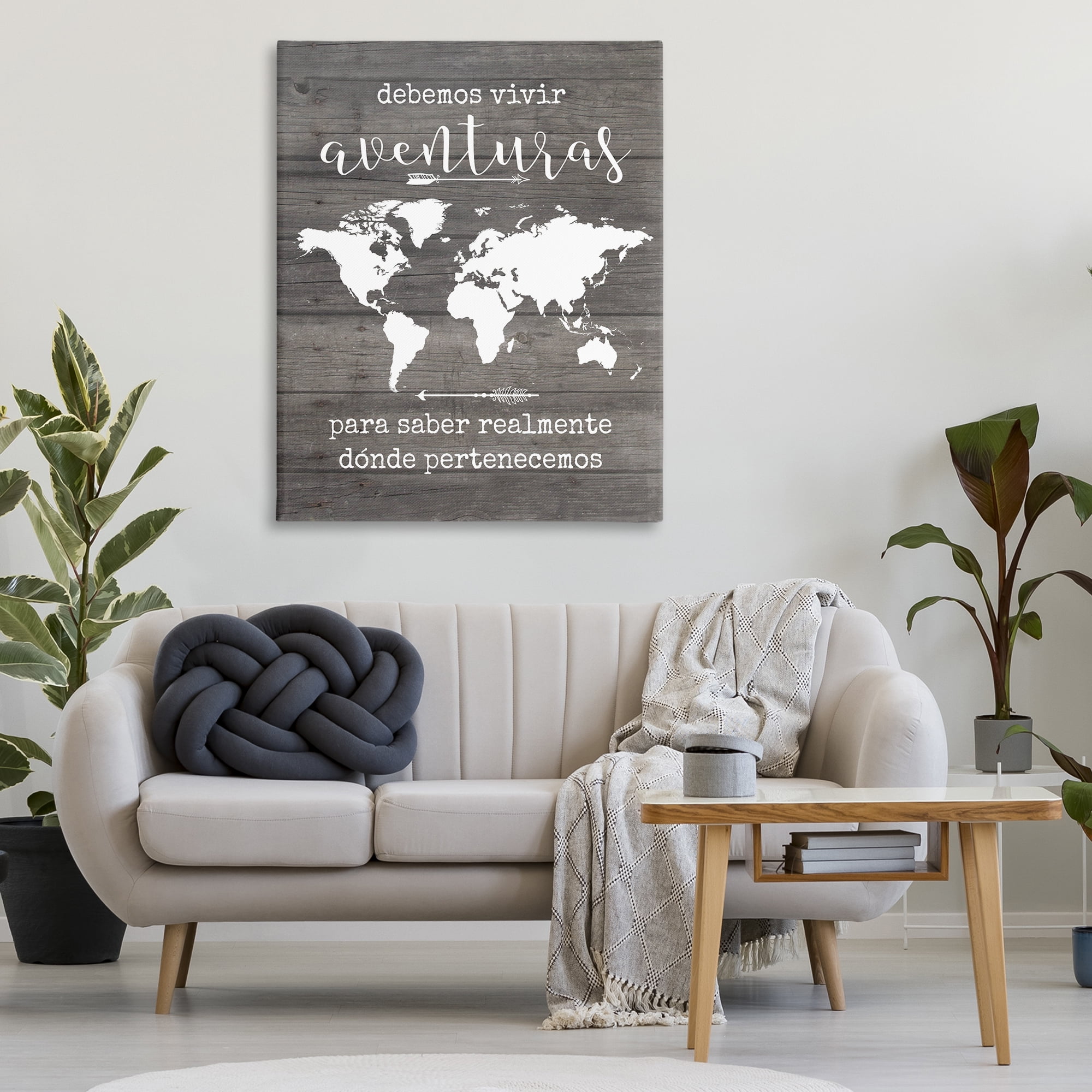 Stupell Industries Debemos Vivir Aventuras Inspirational Quotes & Sayings Painting Wrapped Canvas Art Print Wall Art, 36 x 48