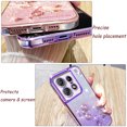 thumbnail image 4 of CCSmall for Motorola Edge 50 Pro Bling Case Crossbody Lanyard for Woman Girls, Glitter Diamond Flower Shoulder Strap Wristband Cute Sparkle Protective Case Cover for Moto Edge 50 Pro YSH Purple, 4 of 8