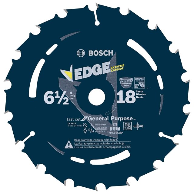 Hoja de sierra Bosch DCB618 Daredevil, 18 dientes, 6-1/2 pulgadas, azul
