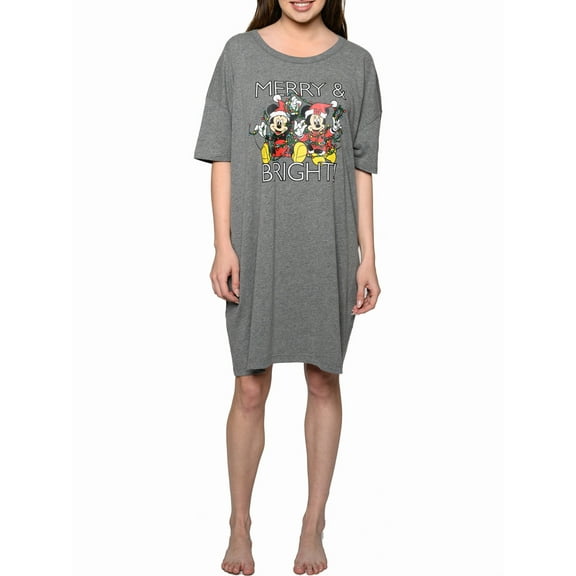 Women's Sleep Shirt Christmas Mickey & Minnie Mouse One Size and Plus Size