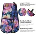 thumbnail image 2 of Yayeee Double Oven Mitt Kitchen Heat Resistant Baking 35" x7" Quilted Glove, Colorful Art Flowers, 2 of 6