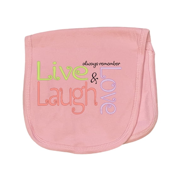 Inktastic Live, Laugh, Love Baby Burp Cloth