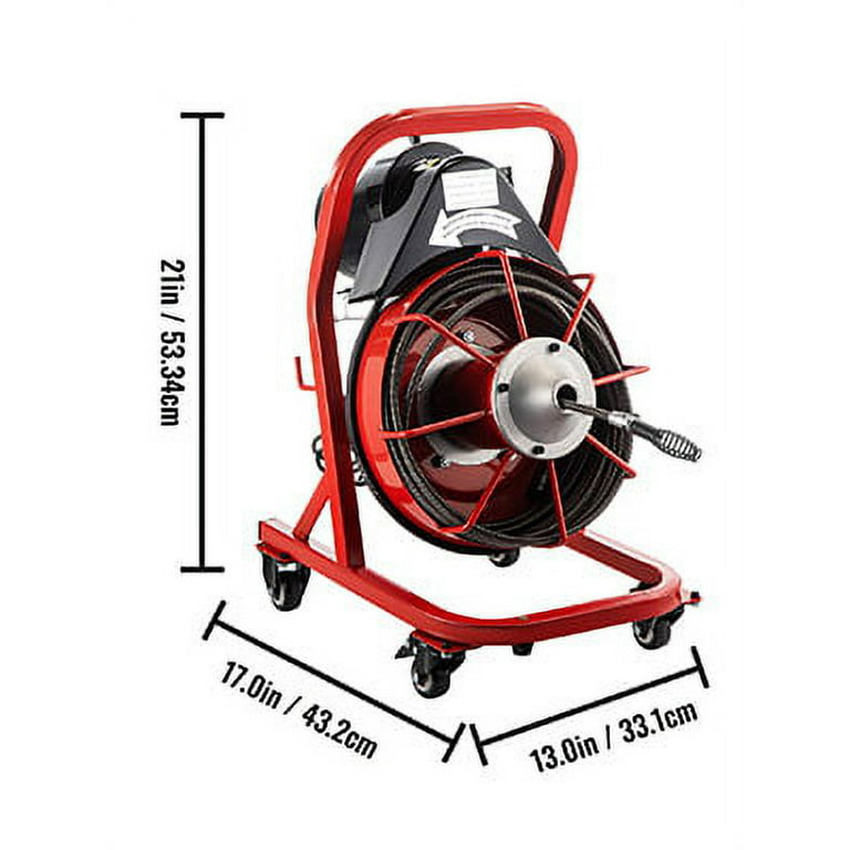 VEVOR Electric Drain Auger 75 ft. x 3/8 in. Drain Cleaner Machine 250W  w/Cutters Glove Sewer Snake fit 1 in. to 4 in. Pipes GDSTJ75FTX3-8YC01V1 -  The Home Depot