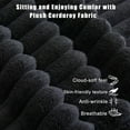 thumbnail image 6 of Sleeper Sofa Bed King, Corduroy Modular L Shaped Sofa, Oversized Reversible Chaise Lounge, Modern Sectional Couch with Ottoman, Cup Holder, Side Pocket, 8 Pillows, for Living Room, Black, 6 of 9