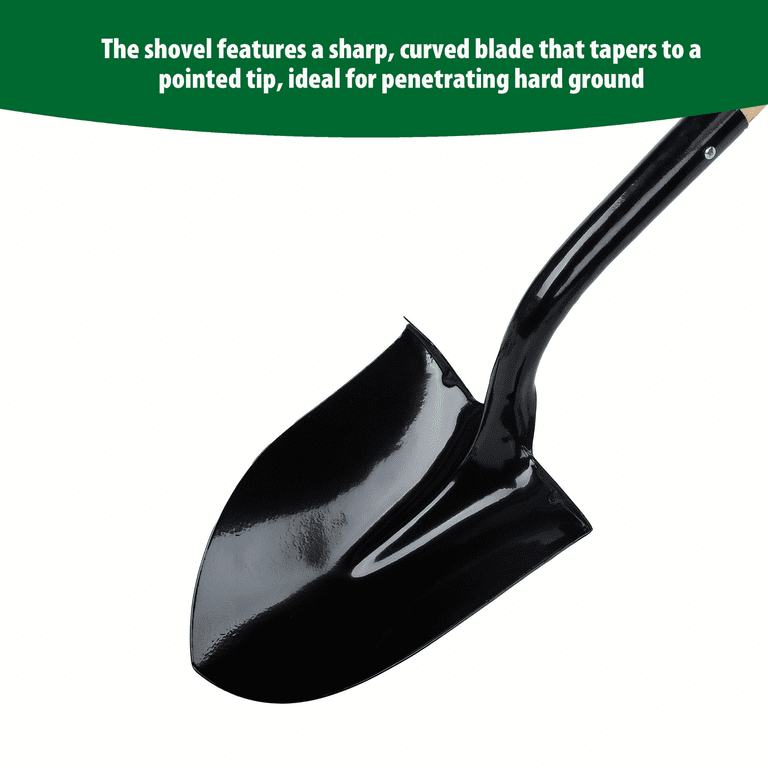 Expert Gardener Round-Point Shovel with Wood Handle photo 5