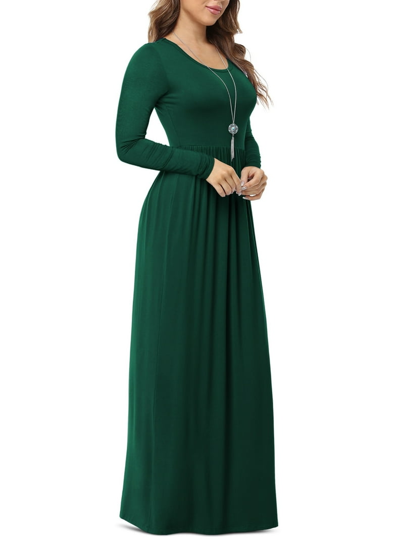 Women's Long Sleeve Loose Plain Maxi Dresses Casual Long Dresses with Pockets,US Size,Long Sleeve Dark green,L - Walmart.com Women's Long Sleeve Loose Plain Maxi Dresses Casual Long Dresses with Pockets,US Size,Long Sleeve Dark green,L - Walmart.com