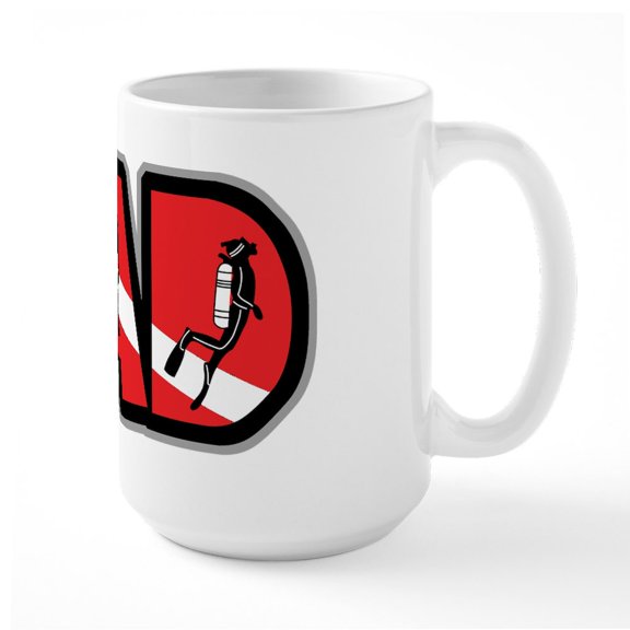 CafePress - SCUBA Dad Large Mug - 15 oz Ceramic Large White Novelty Mug