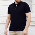 thumbnail image 5 of USNSM (M-5XL) Big and Tall Men's T Shirts Cotton Short Sleeve Shirt Moisture Wicking Tee Shirt Lapel Lightweight Summer Tops Black M, 5 of 9