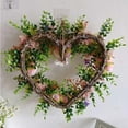 thumbnail image 6 of Clearance Wreath under $10,Idyllic Heart Shaped Wreath Floral Rose Artificial Garland Door Wreath For Home Wedding Decoration, 6 of 9