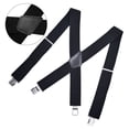 thumbnail image 4 of Miangastore 1 Pce Bretelles pour Hommes Larges Réglables Élastiques avec 4 Clips Design (Noir), 4 of 8