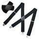 thumbnail image 3 of Tirantes para hombre de 1 pieza, tirantes elásticos ajustables anchos, correa para pantalones con diseño de 4 clips (negro), 3 of 5