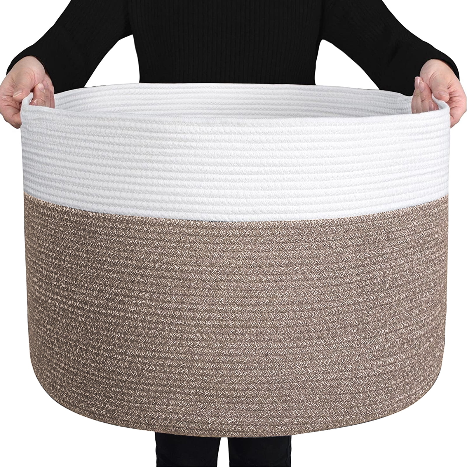 YOUPINS XXXL Cotton Rope Basket (23.6"x15.7"),100 Cotton,Extra Large