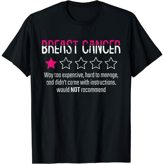 1 Star Rating Breast Cancer Awareness Funny Fighter T-Shirt