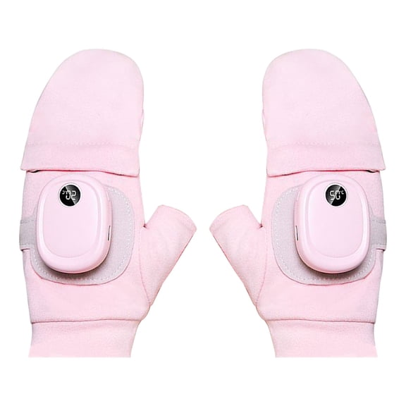 MOQIN Heated Gloves for Men Women, Full & Half Hands Electric Gloves,Rechargeable Electric Heated Fingerless Gloves,Touchscreen Gloves Cold Weather Indoor Working Typing,Cycling Skiing Fishing