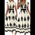thumbnail image 3 of Vestidos de Verano para Mujer 2025, Informales, con Mangas con Volantes, Estilo Bohemio, para Playa, Color Albaricoque, Talla XL, 3 of 6