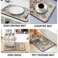 thumbnail image 4 of 2 Pack Washable Rubber Bohemian Vintage Floral Dish Drying Mats for Kitchen Counter Home Large Coffee Bar Pad Accessories and Decor for Utensils Stemware (2pcs 19.5''x12''), 4 of 6