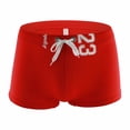 thumbnail image 4 of Mens Beach Shorts Men's Swimwear Shorts Big And Tall Size Loose Swimming U Shorts Mens Sweat Shorts Red XXL, 4 of 4