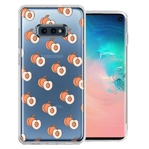 MUNDAZE For Samsung Galaxy 10e Polka Dot Peaches Design Double Layer Phone Case Cover