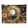 thumbnail image 5 of Fenyluxe  Floral Plants Tapestry Sun and Moon Tapestry Retro Botanical Flowers Butterfly Tapestry Starry Sky Wall Tapestry Vintage Boho Aesthetic Tapestry Wall Hanging for Bedroom 40x60inch, 5 of 6