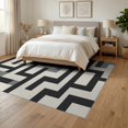 thumbnail image 3 of ODIKA 6'x9' Black Grey Geometric Maze Pattern Washable Area Rug Modern Interlocking Rectangular Blocks Abstract Non-Slip, Easy Care, for Family Room, Living Mater Bedroom, 3 of 7