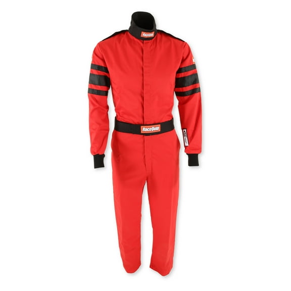 RaceQuip 110012RQP 110 Series 1-Pc Driving Suit SFI 3.2A/1 Red/Black Small