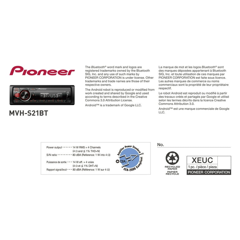 Pioneer MVH-290BT Single-DIN In-Dash Shallow-Chassis Digital Media Receiver  with Bluetooth and MIXTRAX