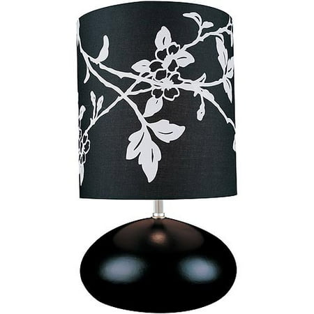 Hayden Table Lamp, Black, Black Fabric Shade