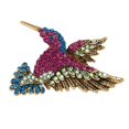thumbnail image 1 of Broche de moda con pin de pájaro carpintero animal con joyería de cristal para mujer, 1 of 9