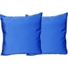 Outdoor Solid Throw Pillows, Set of 2, Sumatra Blue