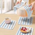 thumbnail image 5 of Light Blue Grey Stripe Pot Holders for Kitchen Heatproof Potholder, 4 Pack Modern Farmhouse Vertical Striped Hot Pads Multipurpose Oven Pads Cloth Potholders Trivet for Cooking and Baking, 5 of 8