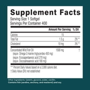 Swisse Odorless Wild Fish Oil, Omega-3 Supplement to Support Cardiovascular Health, 400 Softgells