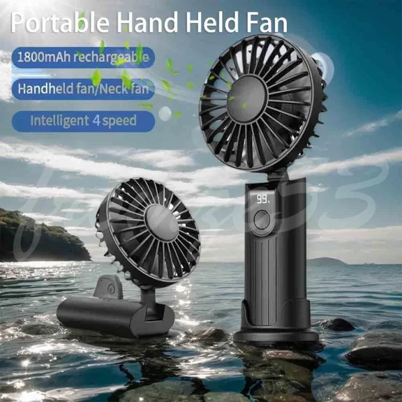 Portable Handheld Fan 2400Mah Rechargeable Foldable Fan 3 In 1 Personal Fan Us