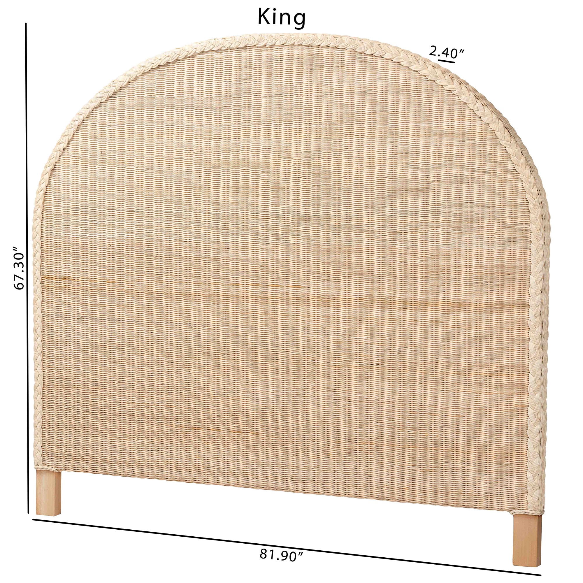 bali & pari Lanica Japandi Headboard, Queen, Pale brown