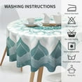 thumbnail image 4 of Teal Mandala Round Tablecloth 60 Inch Washable Reusable Decoration Table Cover for Kitchen Party, 4 of 5
