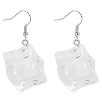 DESIGNICE 1 Pair Ice Cubes Earrings Women Summer Earrings Transparent Dangle Earrings Ear Jewelry