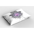 thumbnail image 2 of Ambesonne Evil Eye Pillow Sham, Ethnic Drawn Hand of Fatma, 36" X 20", Purple White and Black, 2 of 2