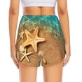thumbnail image 3 of Picia Starfish And Seashell 1 Pattern Women's 2 in 1 Athletic Running Shorts High Waisted Workout Casual Gym Sweat Shorts with Comfy Liner Zipper Pockets-Medium, 3 of 9