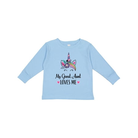 

Inktastic My Great Aunt Loves Me Unicorn Niece Gift Toddler Toddler Girl Long Sleeve T-Shirt