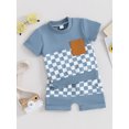 thumbnail image 3 of Bslissey 6M 12M 18M 24M 3T Toddler Baby Boys Shorts Sets Checkerboard Print Short Sleeve T-shirt Tops + Elastic Waist Shorts 2Pcs Outfits Infant Summer Casual Clothes, 3 of 9