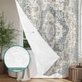 thumbnail image 4 of Xipuska Beige Boho Floral Shower Curtain - Water Repellent Fabric Shower Curtains Washable, Medieval Vintage Ethnic Flower Abstract Decorative Cloth Bathroom Curtains Modern Bath Decor 66"x72", 4 of 6