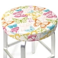 thumbnail image 3 of Kdxio Retro Colorful Butterfly Print Stool Covers Round,Stretch Round Bar Stool Covers Washable Bar Stool Cushion Slipcover for 12-15 Inch Chair, 3 of 7