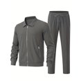 thumbnail image 3 of Frnrwgo Men's 2-Piece Athletic Set Loose Fit Full Zip Breathable Comfortable Lightweight Tracksuit Casual Outfit with Pockets, 3 of 6