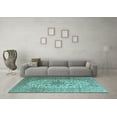 thumbnail image 3 of Ahgly Company Indoor Rectangle Medallion Light Blue Traditional Area Rugs, 3' x 5', 3 of 4