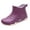 Purple, variant on XIMIN Women's Waterproof and Wear-Resistant Rubber Ankle Rain Boots Lace Up Platform Wedge Heel Round Toe Solid Color Non-Slip Outdoor Garden Work Rain Boots