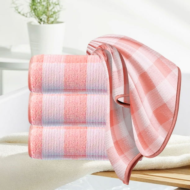 Accesorios de baño Toalla grande de polar con cuadros corales de secado rápido y toallas sanitarias muy absorbentes, suaves, cálidas y cómodas.