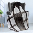 thumbnail image 4 of Shutters Soft Flannel Fleece Throw Blanket, Old Door of the Farmhouse Facade Architectural Detail Timber Framing, Cozy Plush for Indoor and Outdoor Use, 50" x 60", Charcoal White, by Ambesonne, 4 of 5